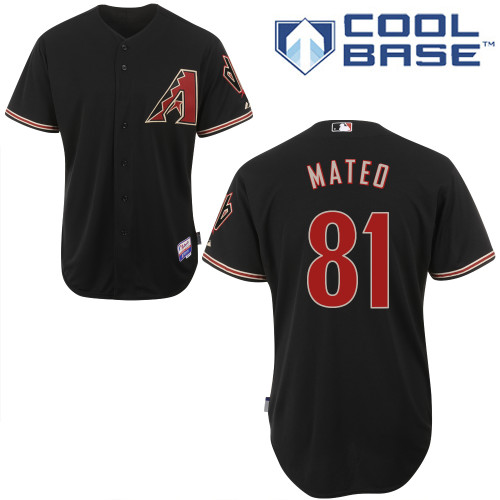 Marcos Mateo #81 MLB Jersey-Arizona Diamondbacks Men's Authentic Alternate Home Black Cool Base Baseball Jersey